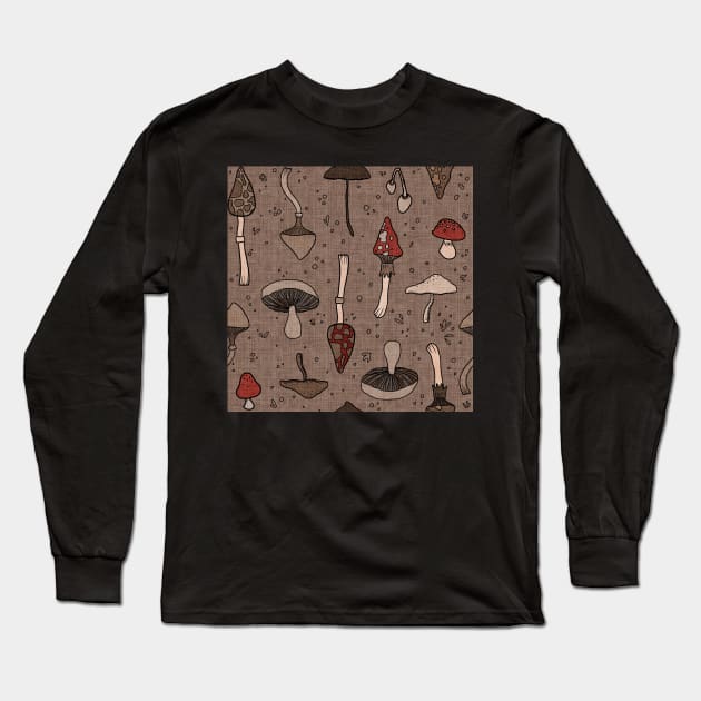 Dirt Mushrooms Long Sleeve T-Shirt by SugarPineDesign